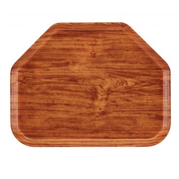 Cambro 1418TR309 Java Teak 14 Inch x 18 Inch Trapezoid Fiberglass Camtray Cafeteria Serving Tray