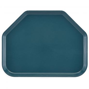 Cambro 1418TR401 Slate Blue 14 Inch x 18 Inch Trapezoid Fiberglass Camtray Cafeteria Serving Tray
