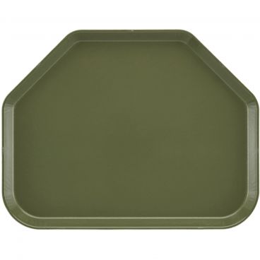 Cambro 1418TR428 Olive Green 14 Inch x 18 Inch Trapezoid Fiberglass Camtray Cafeteria Serving Tray
