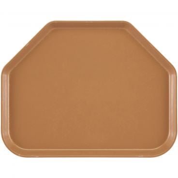 Cambro 1418TR508 Suede Brown 14 Inch x 18 Inch Trapezoid Fiberglass Camtray Cafeteria Serving Tray