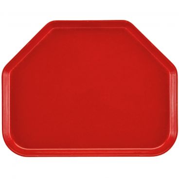 Cambro 1418TR510 Signal Red 14 Inch x 18 Inch Trapezoid Fiberglass Camtray Cafeteria Serving Tray