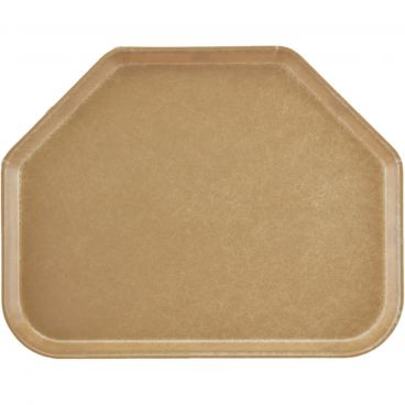 Cambro 1418TR514 Earthen Gold 14 Inch x 18 Inch Trapezoid Fiberglass Camtray Cafeteria Serving Tray