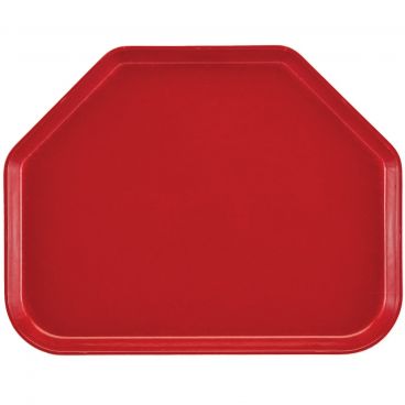 Cambro 1418TR521 Cambro Red 14 Inch x 18 Inch Trapezoid Fiberglass Camtray Cafeteria Serving Tray