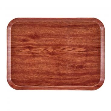 Cambro 1520304 Country Oak 15 Inch x 20 1/4 Inch Rectangular Fiberglass Camtray Cafeteria Serving Tray