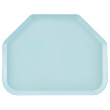 Cambro 1520TR177 Sky Blue 14 9/16 Inch x 19 1/2 Inch Trapezoid Fiberglass Camtray Cafeteria Serving Tray