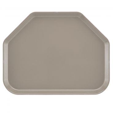 Cambro 1520TR199 Taupe 14 9/16 Inch x 19 1/2 Inch Trapezoid Fiberglass Camtray Cafeteria Serving Tray