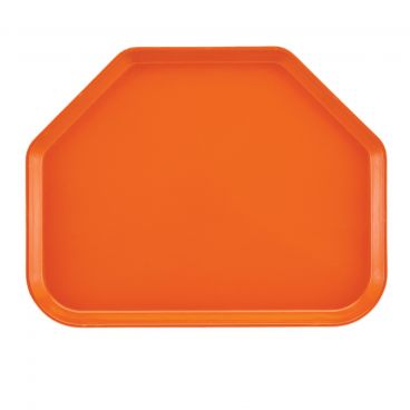 Cambro 1520TR222 Orange Pizzazz 14 9/16 Inch x 19 1/2 Inch Trapezoid Fiberglass Camtray Cafeteria Serving Tray