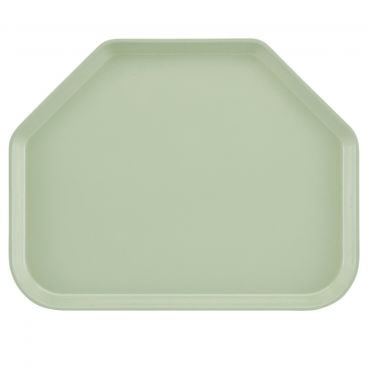 Cambro 1520TR429 Key Lime 14 9/16 Inch x 19 1/2 Inch Trapezoid Fiberglass Camtray Cafeteria Serving Tray