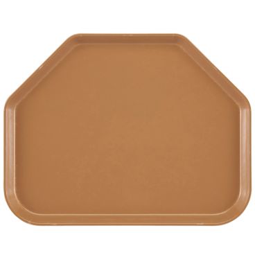 Cambro 1520TR508 Suede Brown 14 9/16 Inch x 19 1/2 Inch Trapezoid Fiberglass Camtray Cafeteria Serving Tray