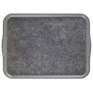 Cambro 1520VCRST381 Pearl Gray With Titan 15 Inch x 20 Inch Rectangular Plastic Non-Skid Versa Camtray Room Service Tray With Handles