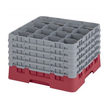 Cambro 16S1058416 Cranberry 16 Compartment 11" Full Size Camrack Glass Rack