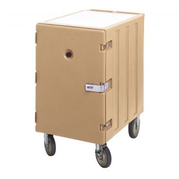 Cambro 1826LTCSP157 Coffee Beige Camcart Front Loading Insulated Sheet Pan and Tray Cart w/ Security Package