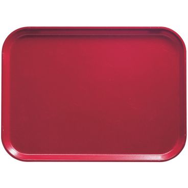 Cambro 2025221 Ever Red 20 3/4 Inch x 25 9/16 Inch Rectangular Low Profile Rim Fiberglass Camtray Cafeteria Serving Tray