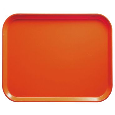 Cambro 2025222 Orange Pizzazz 20 3/4 Inch x 25 9/16 Inch Rectangular Low Profile Rim Fiberglass Camtray Cafeteria Serving Tray