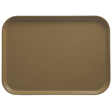 Cambro 2025513 Bayleaf Brown 20 3/4 Inch x 25 9/16 Inch Rectangular Low Profile Rim Fiberglass Camtray Cafeteria Serving Tray
