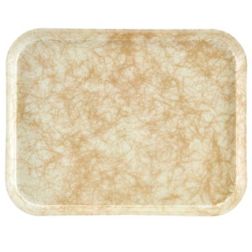Cambro 2025526 Galaxy Antique Parchment Gold 20 3/4 Inch x 25 9/16 Inch Rectangular Low Profile Rim Fiberglass Camtray Cafeteria Serving Tray