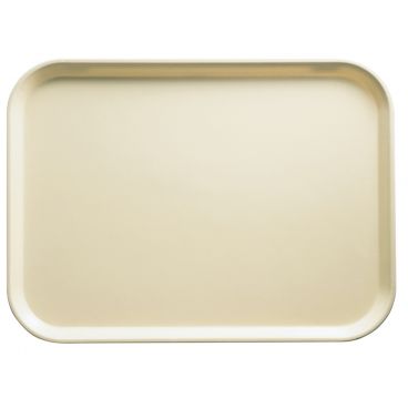 Cambro 2025537 Cameo Yellow 20 3/4 Inch x 25 9/16 Inch Rectangular Low Profile Rim Fiberglass Camtray Cafeteria Serving Tray
