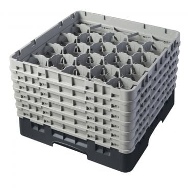 Cambro 20S1114110 Black 20 Compartment 11.75 Inch Full Size Camrack Glass Rack