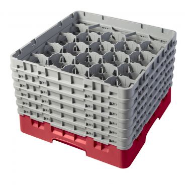 Cambro 20S1114163 Red 20 Compartment 11.75 Inch Full Size Camrack Glass Rack