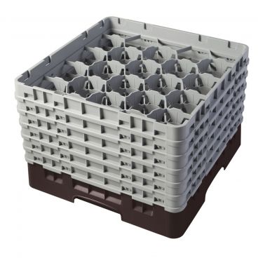 Cambro 20S1114167 Brown 20 Compartment 11.75 Inch Full Size Camrack Glass Rack