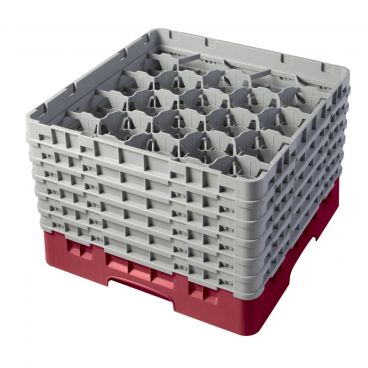 Cambro 20S1114416 Cranberry 20 Compartment 11.75 Inch Full Size Camrack Glass Rack
