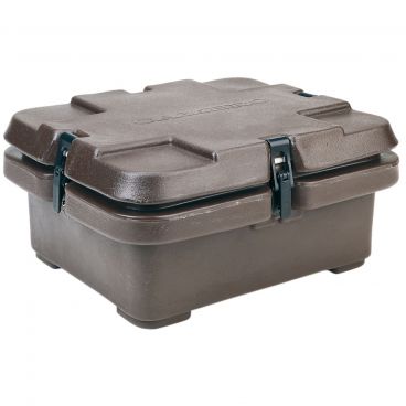 Cambro 240MPC131 Dark Brown 16 1/2" Wide Camcarrier 240MPC Series Top-Loading 4" Deep Insulated Polyethylene Food Pan Carrier For Single 1/2-Size GN Food Pans