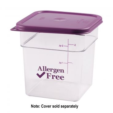 Cambro 4SFSCW441 CamSquare Allergen Free 4 Quart Polycarbonate Food Container