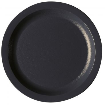 Cambro 725CWNR110 Black 7-1/4 Inch Camwear Narrow Rim Polycarbonate Plate