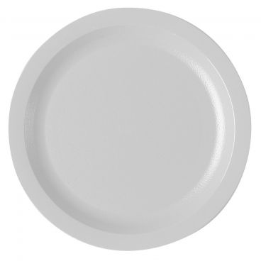Cambro 725CWNR148 White 7-1/4 Inch Camwear Narrow Rim Polycarbonate Plate