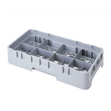 Cambro 8HC258151 Soft Gray Camrack 8 Compartment Half Size Cup Rack