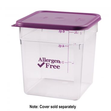 Cambro 8SFSCW441 CamSquare Allergen Free 8 Quart Polycabonate Food Container