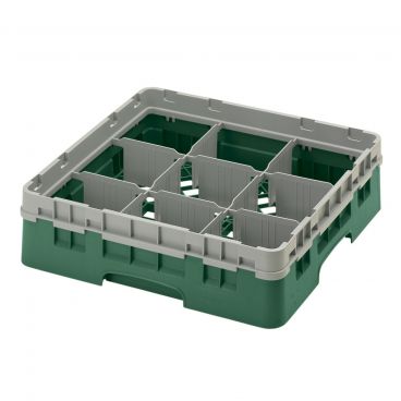Cambro 9S318119 Sherwood Green 9 Compartment 3-5/8" Full Size Camrack Glass Rack