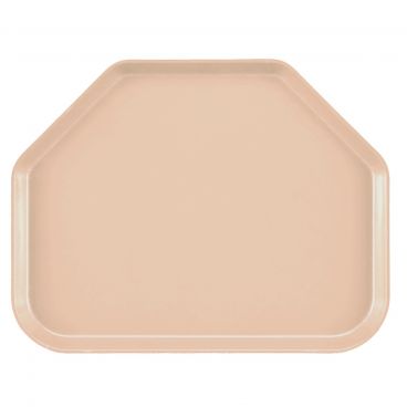 Cambro 1418TR106 Light Peach 14 Inch x 18 Inch Trapezoid Fiberglass Camtray Cafeteria Serving Tray