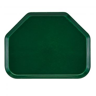 Cambro 1520TR119 Sherwood Green 14 9/16 Inch x 19 1/2 Inch Trapezoid Fiberglass Camtray Cafeteria Serving Tray