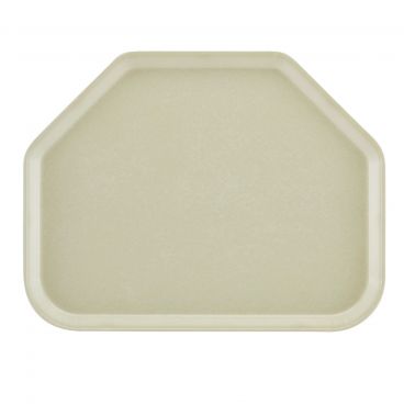 Cambro 1520TR101 Antique Parchment 14 9/16 Inch x 19 1/2 Inch Trapezoid Fiberglass Camtray Cafeteria Serving Tray