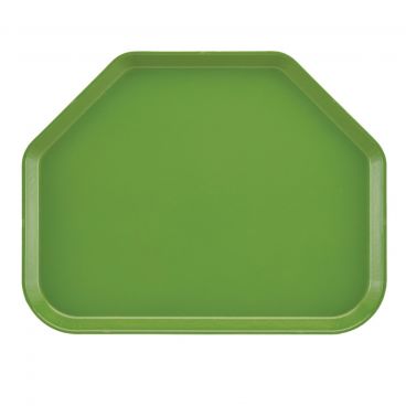 Cambro 1520TR113 Limeade 14 9/16 Inch x 19 1/2 Inch Trapezoid Fiberglass Camtray Cafeteria Serving Tray