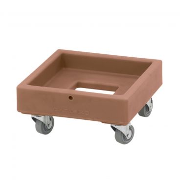 Cambro CD1313157 250 lb. Coffee Beige Camdolly For 13" x 13" Milk Crates With 3" Casters