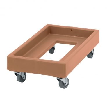 Cambro CD1327157 300 lb. Coffee Beige Camdolly For #10 Can Cases And 13" x 13" Milk Crates With 3" Casters
