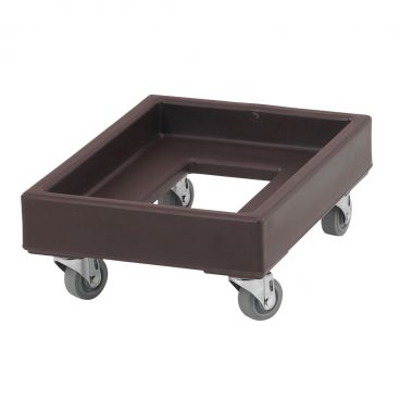 Cambro CD1420131 350 lb. Dark Brown Camdolly For #10 Can Cases And 14" x 19" Milk Crates With 3" Casters