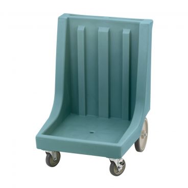 Cambro CD2020HB401 Slate Blue Dish / Glass Rack Camdolly with Handle and Large Rear Wheels