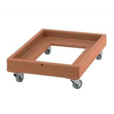 Cambro CD2028157 350 lb Coffee Beige Camdolly For #10 Can Cases And 20" x 28" Milk Crates With 3" Casters