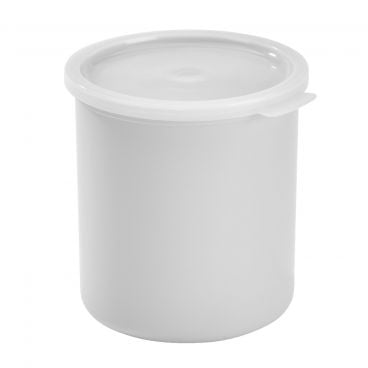 Cambro CP27148 White 2.7 Quart Round Polypropylene Crock with Lid