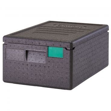 Cambro EPP160SW110 Black 6" Deep Full-Size Top-Loading EPP Polypropylene Stackable Cam GoBox Insulated Food Pan Carrier