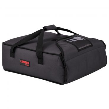 Cambro GBP216110 Black 16 1/2" Wide 6 1/2" High 600-Denier Polyester Insulated Standard GoBag Pizza Delivery Bag Holds (2) 16" Or (3) 14" Pizza Boxes