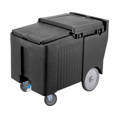 Cambro ICS175LB110 Black SlidingLid 175 Lb Portable Ice Caddy w/ 10" Rear Easy Wheels