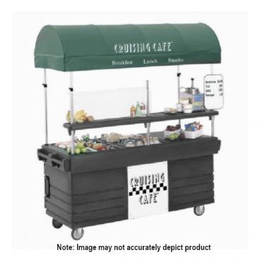 Cambro KVC854C426 Black and Granite Gray CamKiosk 4 Pan Well Cart with Canopy