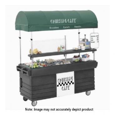Cambro KVC856C426 Black and Granite Gray CamKiosk 6 Pan Well Cart with Canopy