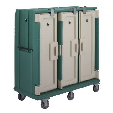 Cambro MDC1418T30192 Granite Green 3 Compartment Tall 30 Tray Meal Delivery Cart