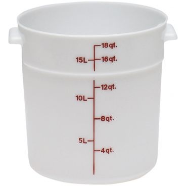 Cambro RFS18148 White 18 Qt Round Food Storage Container