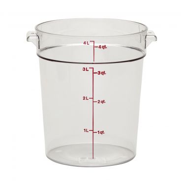 Cambro RFSCW4135 Clear Camwear 4 Qt Polycarbonate Round Food Storage Container